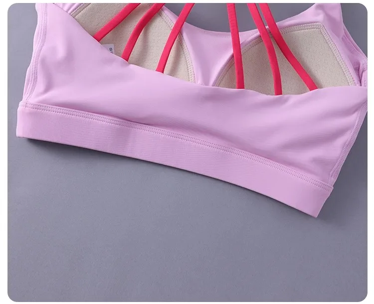Women Sexy Yoga Bra Cross Back Thin Sports Strappy Underwear Casual Gym Fitness Bra