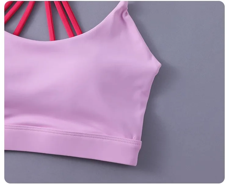 Women Sexy Yoga Bra Cross Back Thin Sports Strappy Underwear Casual Gym Fitness Bra