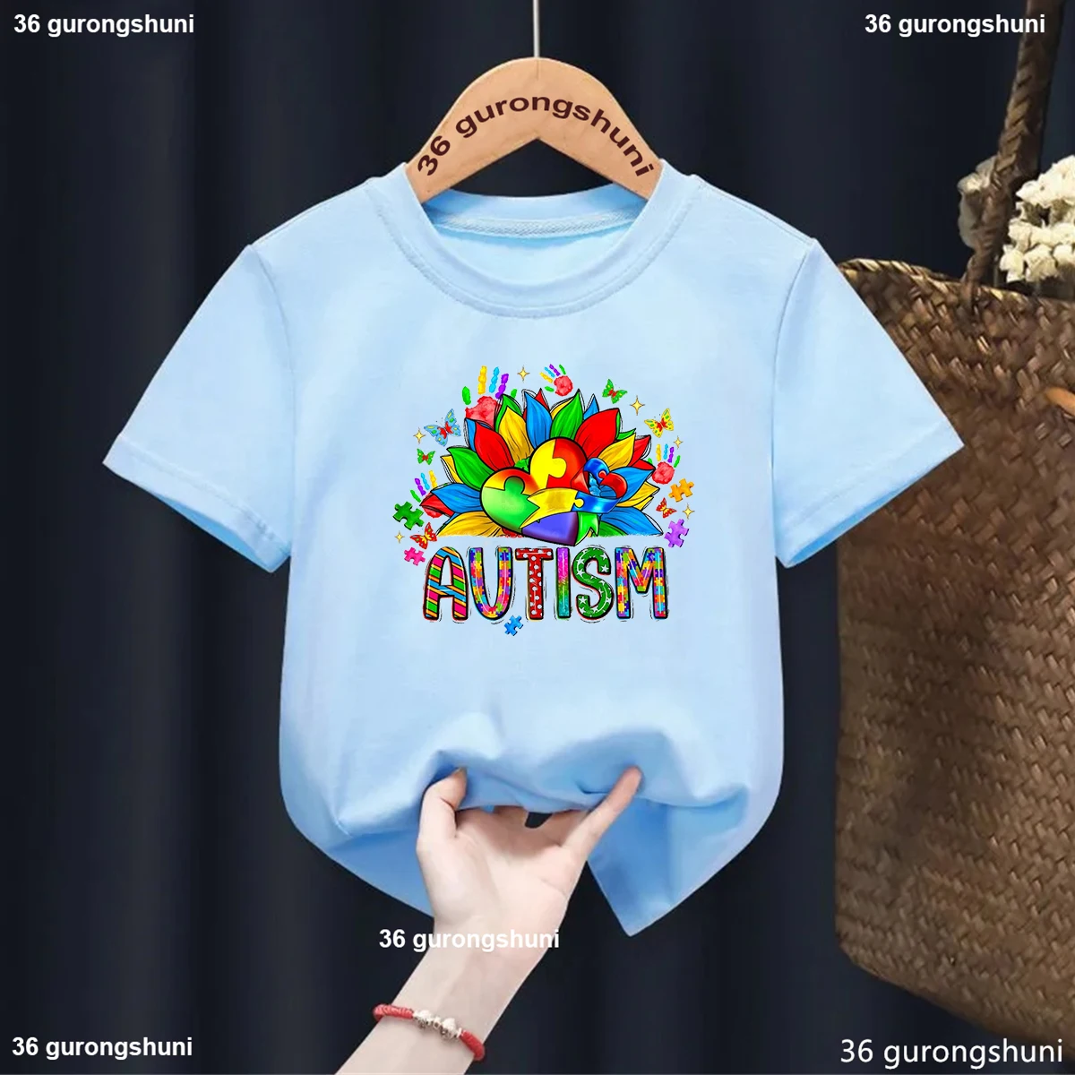 Autism Boys T Shirt Short Sleeves Tops Girls Baby Children Clothing Summer Tshirt Car Printing Autism Kids Tee Toddler Clothes