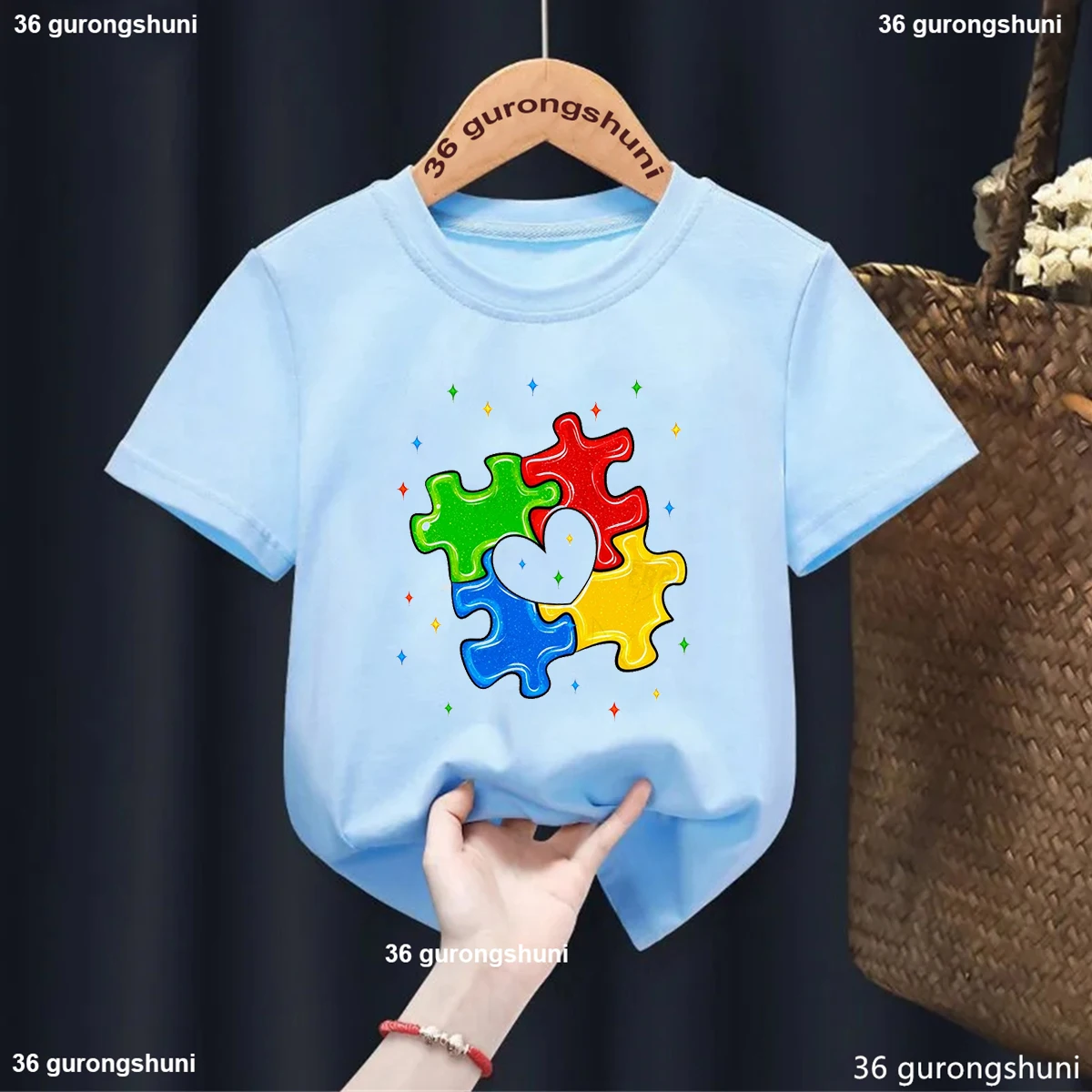 Autism Boys T Shirt Short Sleeves Tops Girls Baby Children Clothing Summer Tshirt Car Printing Autism Kids Tee Toddler Clothes