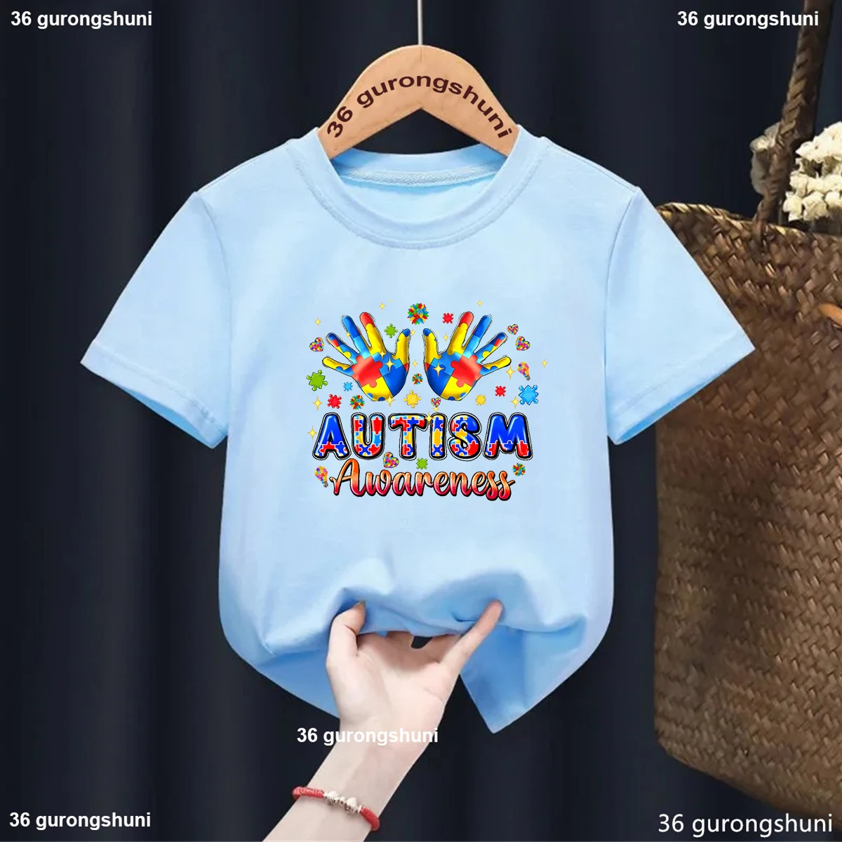 Autism Boys T Shirt Short Sleeves Tops Girls Baby Children Clothing Summer Tshirt Car Printing Autism Kids Tee Toddler Clothes