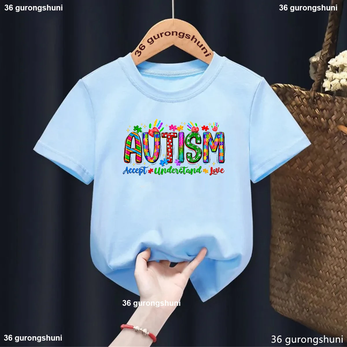 Autism Boys T Shirt Short Sleeves Tops Girls Baby Children Clothing Summer Tshirt Car Printing Autism Kids Tee Toddler Clothes