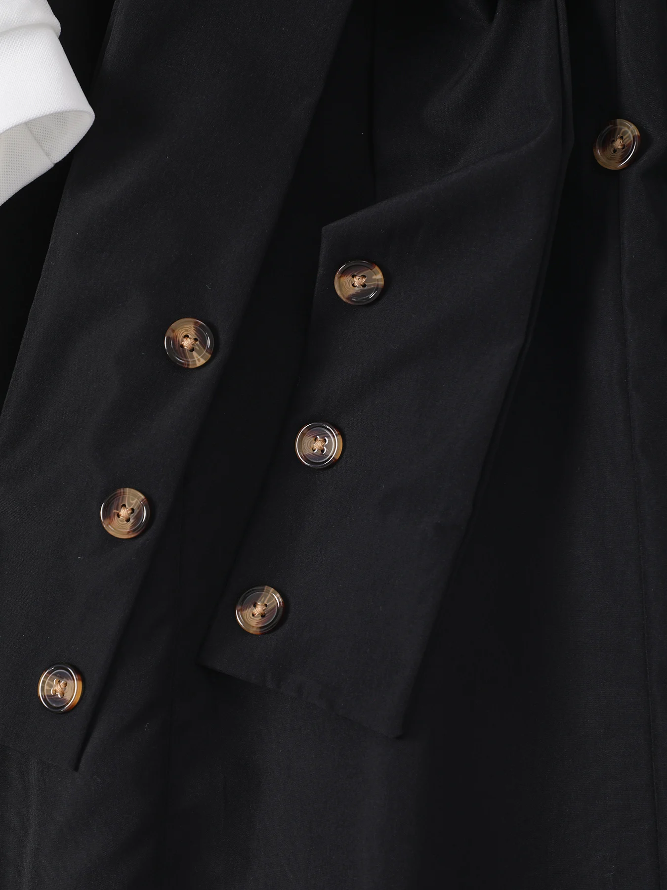 Girls Autumn Long-Sleeved Lapel Button Fashion Stitching Contrast Color Dress