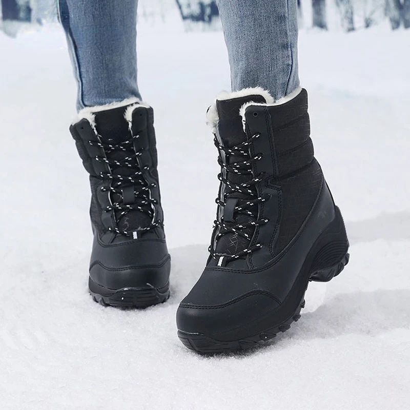 Snow Boots for Women Platform Shoes Boots Plush Keep Warm Women's Thigh High Boots Winter Ankle Boots Comfortable Walking Shoes