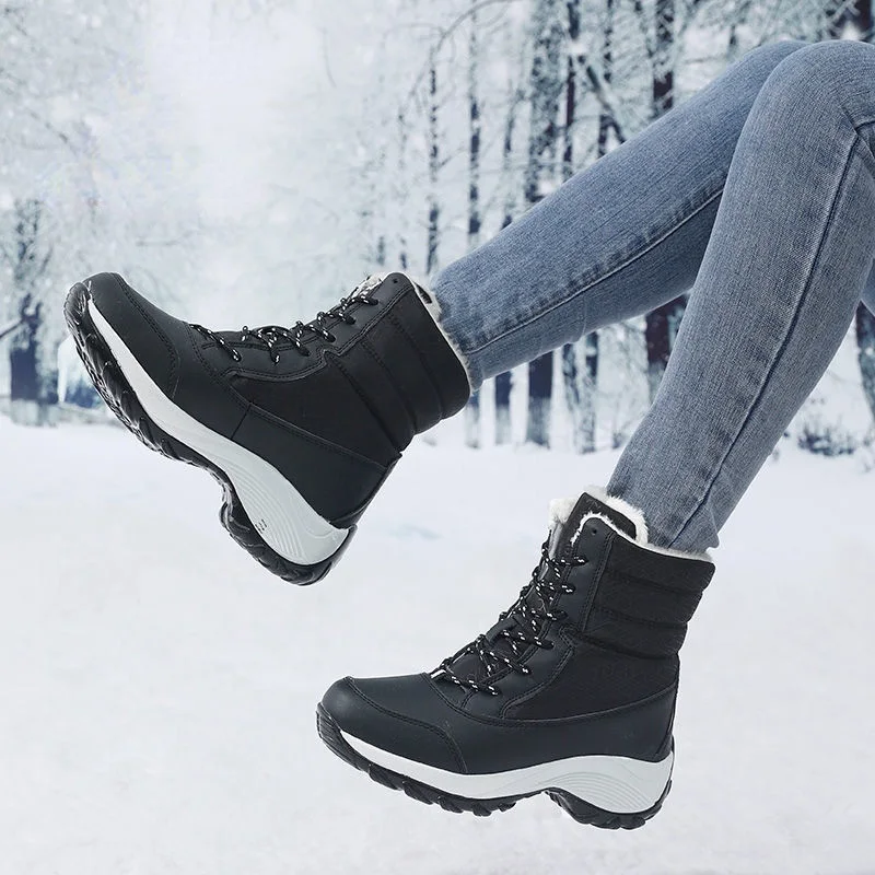 Snow Boots for Women Platform Shoes Boots Plush Keep Warm Women's Thigh High Boots Winter Ankle Boots Comfortable Walking Shoes