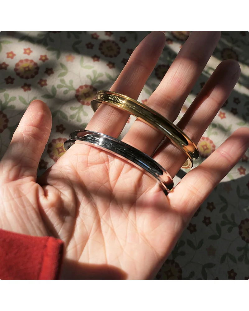 MM Hair Tie Holder Cuff Bracelet For Women Girls Open Bracelet C-shaped Titanium Steel Waterproof Color Keeping