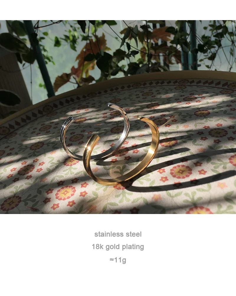 MM Hair Tie Holder Cuff Bracelet For Women Girls Open Bracelet C-shaped Titanium Steel Waterproof Color Keeping