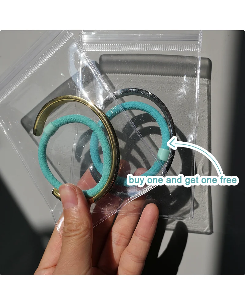 MM Hair Tie Holder Cuff Bracelet For Women Girls Open Bracelet C-shaped Titanium Steel Waterproof Color Keeping
