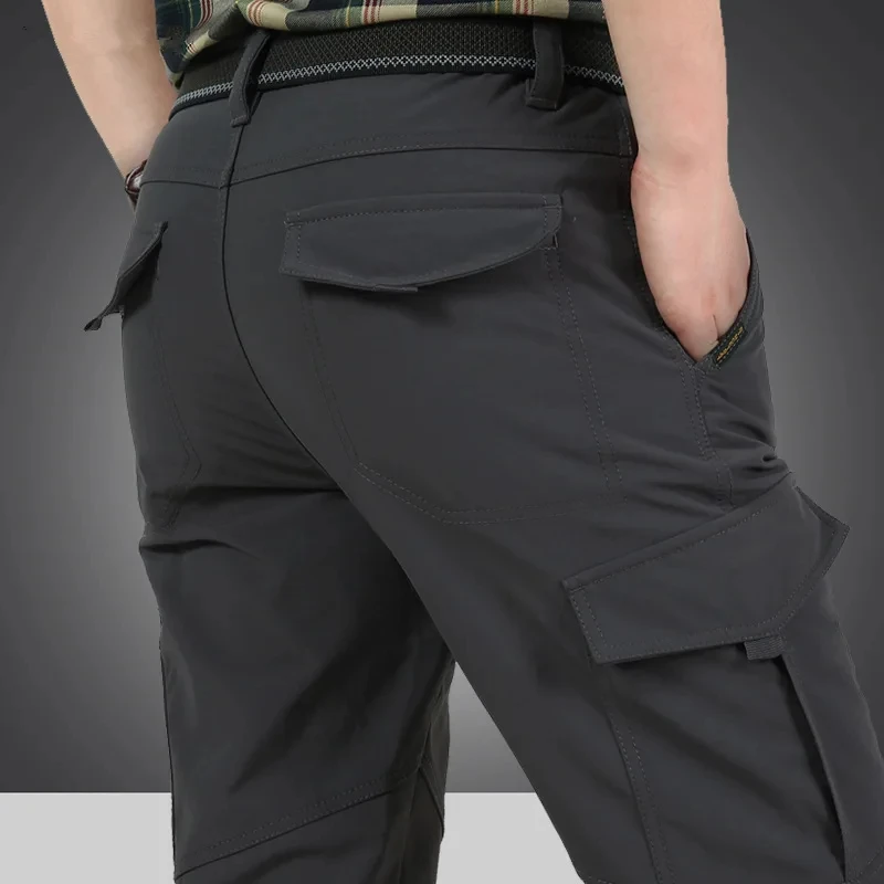 Winter Thick Pants Men Double Layer Fleece Cashmere Overalls High Quality Male Camouflage Trousers Warm Casual Cargo Pants