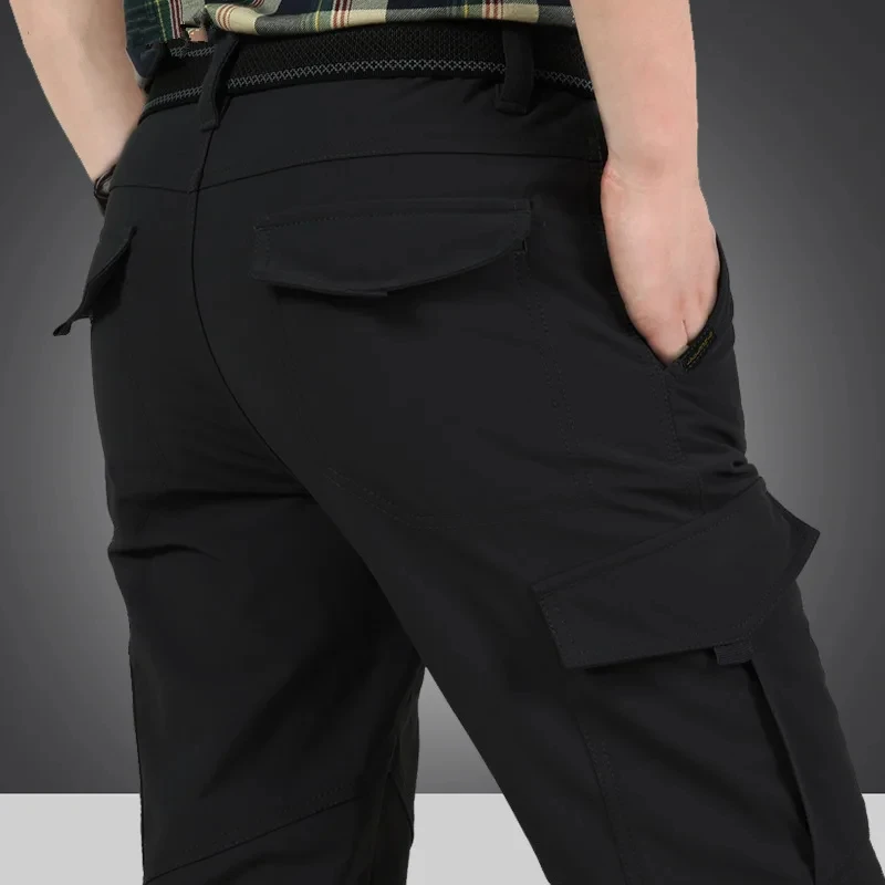 Winter Thick Pants Men Double Layer Fleece Cashmere Overalls High Quality Male Camouflage Trousers Warm Casual Cargo Pants