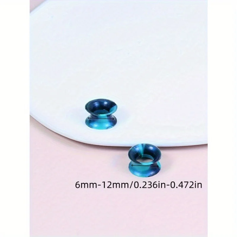 24pcs Acrylic Plastic Ear Expander Ear Stretcher Ear Gauge Pack Set Multiple Colors Available 6mm/8mm/10mm/12mm Body Piercing