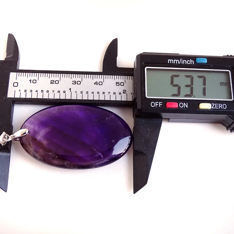 Crystal Fashion Jewelry Amethyst Oval Pendant Necklace Ladies Handmade Natural Gemstone Charm Necklace for Women Men Gift BR389