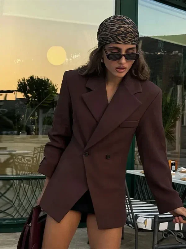 HH 2024 Women's Chic Waist Casual Suit Jacket Fashion V-neck Single Button Decoration Elegant Women's Street Casual Jacket
