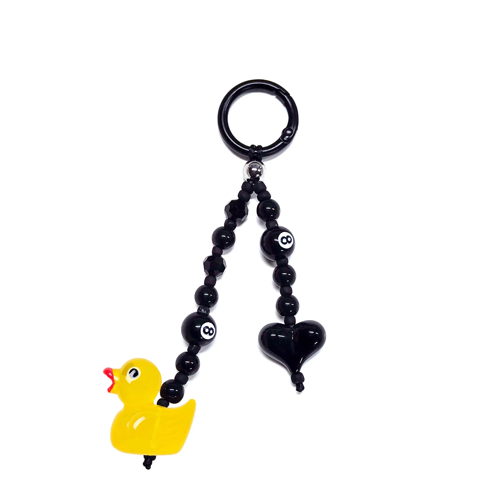 HERLOOK Bag Charm for Women Big Love Heart Keychain Beads Chain for Key & Bags Trendy Y2K Accesories