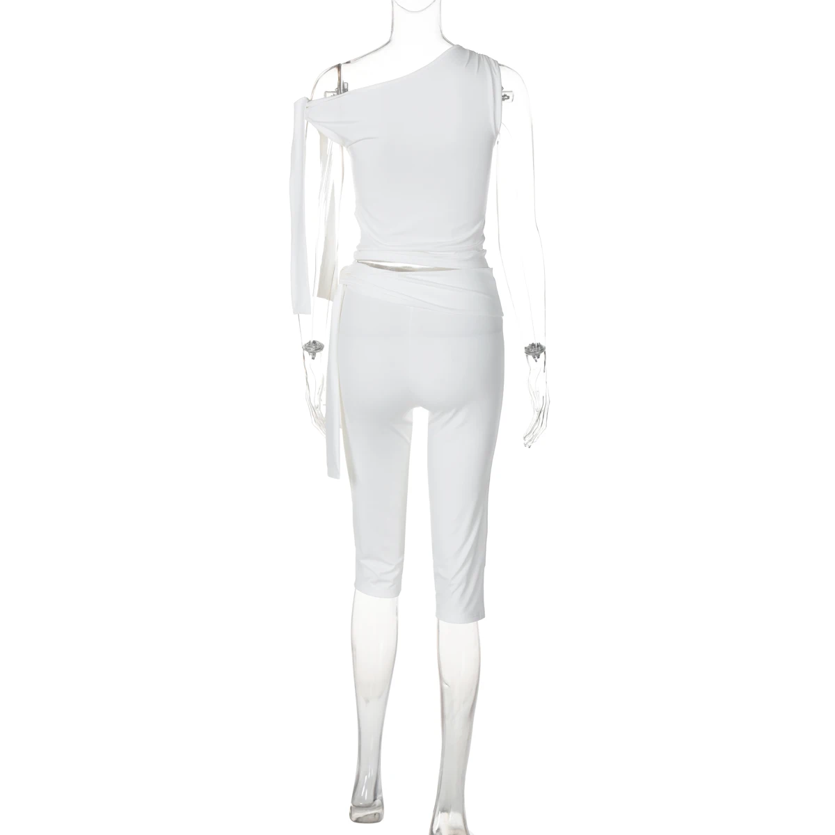Dulzura Sexy Elegant Lace Up 2 Piece Shorts Set Diagonal Collar Sleeveless Bodycon Crop Top And Shorts Matching Set Party Club