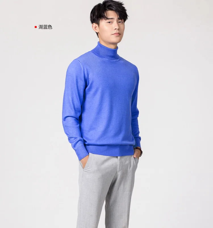 Cashmere Turtleneck Men Sweater Clothes for 2024 Autumn Winter Jersey Hombre Pull Homme Hiver Pullover Men High Neck Sweaters