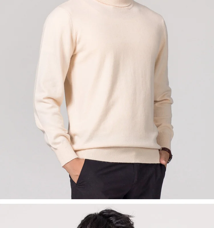 Cashmere Turtleneck Men Sweater Clothes for 2024 Autumn Winter Jersey Hombre Pull Homme Hiver Pullover Men High Neck Sweaters