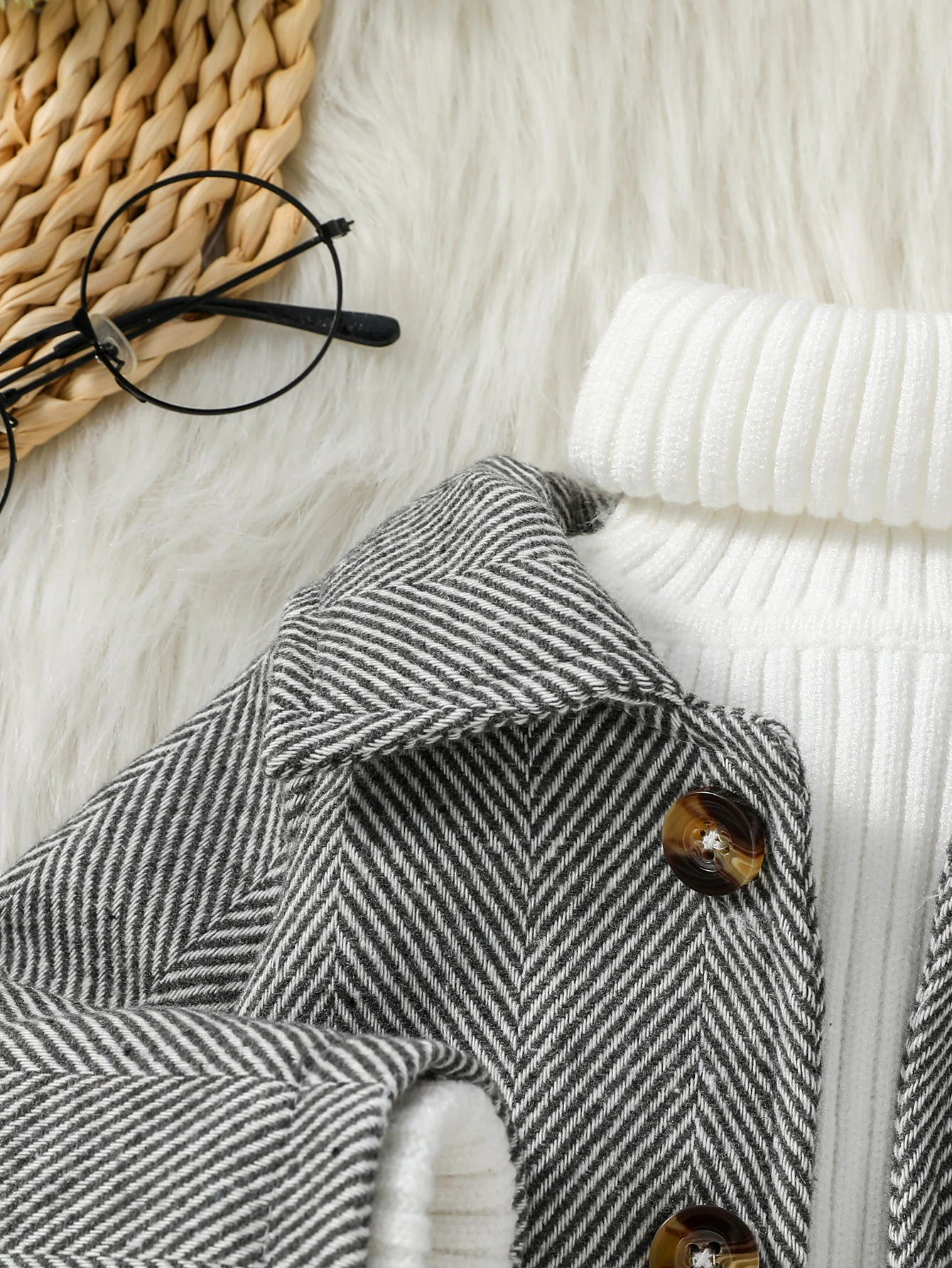 2024 New Baby Boys 1-3Y Fall/Winter Long Sleeve Plush Warm Jacket With Button For Chinese Style Outdoor Wear