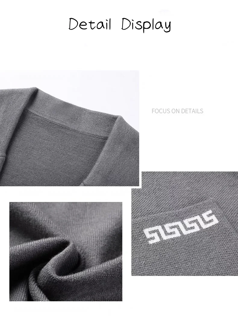 High end brand men's knitted sweater cardigan popular autumn winter fashionable striped design Korean custom casual warm coat