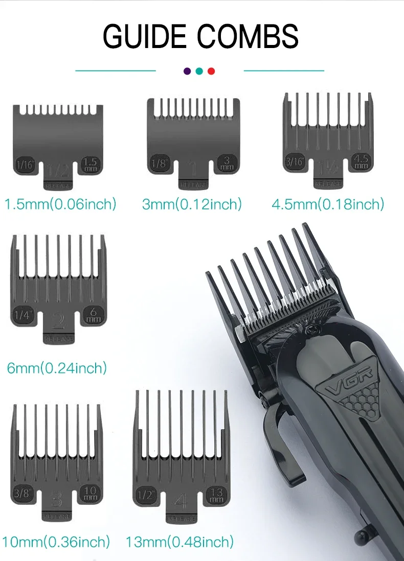 VGR Electric Hair Clipper Professional Hair Trimmer Cordless Trimmer for Men V-282 Barber Haircut Machine Rechargeable