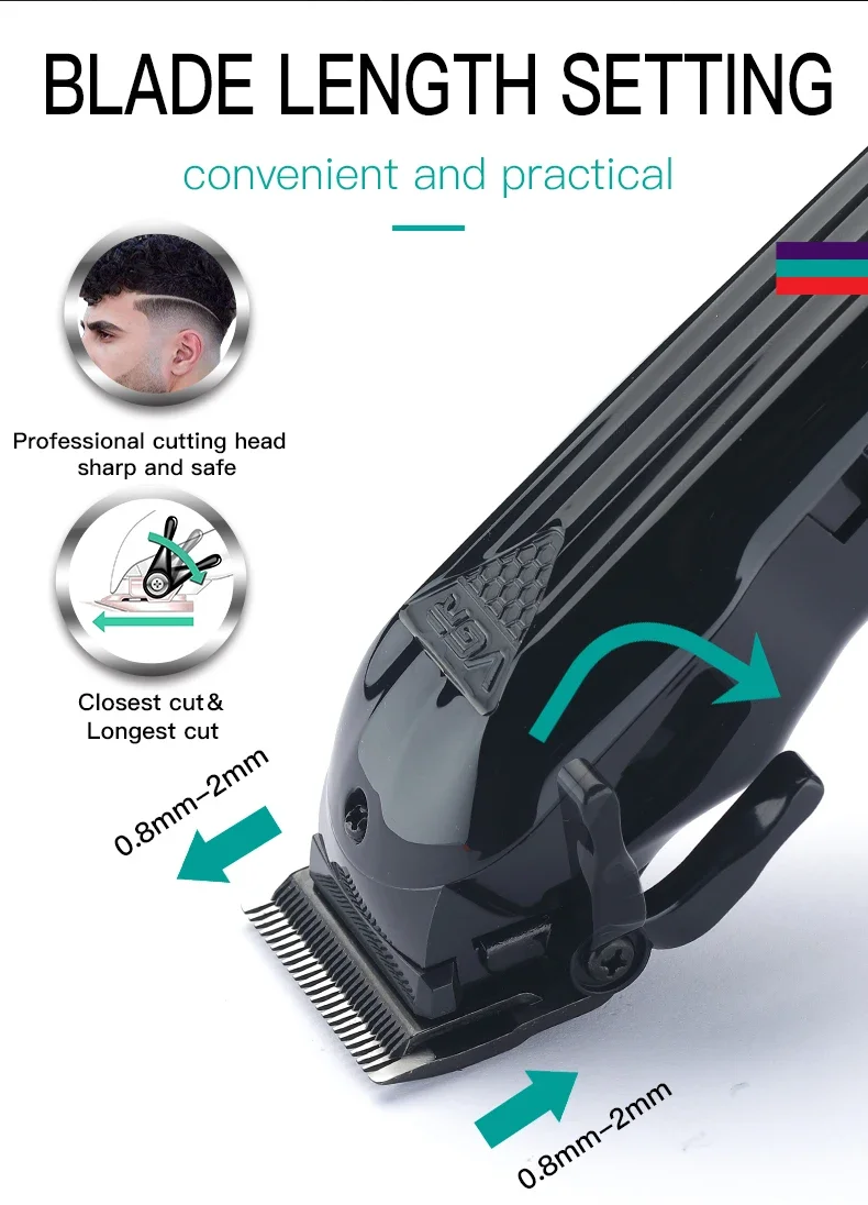 VGR Electric Hair Clipper Professional Hair Trimmer Cordless Trimmer for Men V-282 Barber Haircut Machine Rechargeable