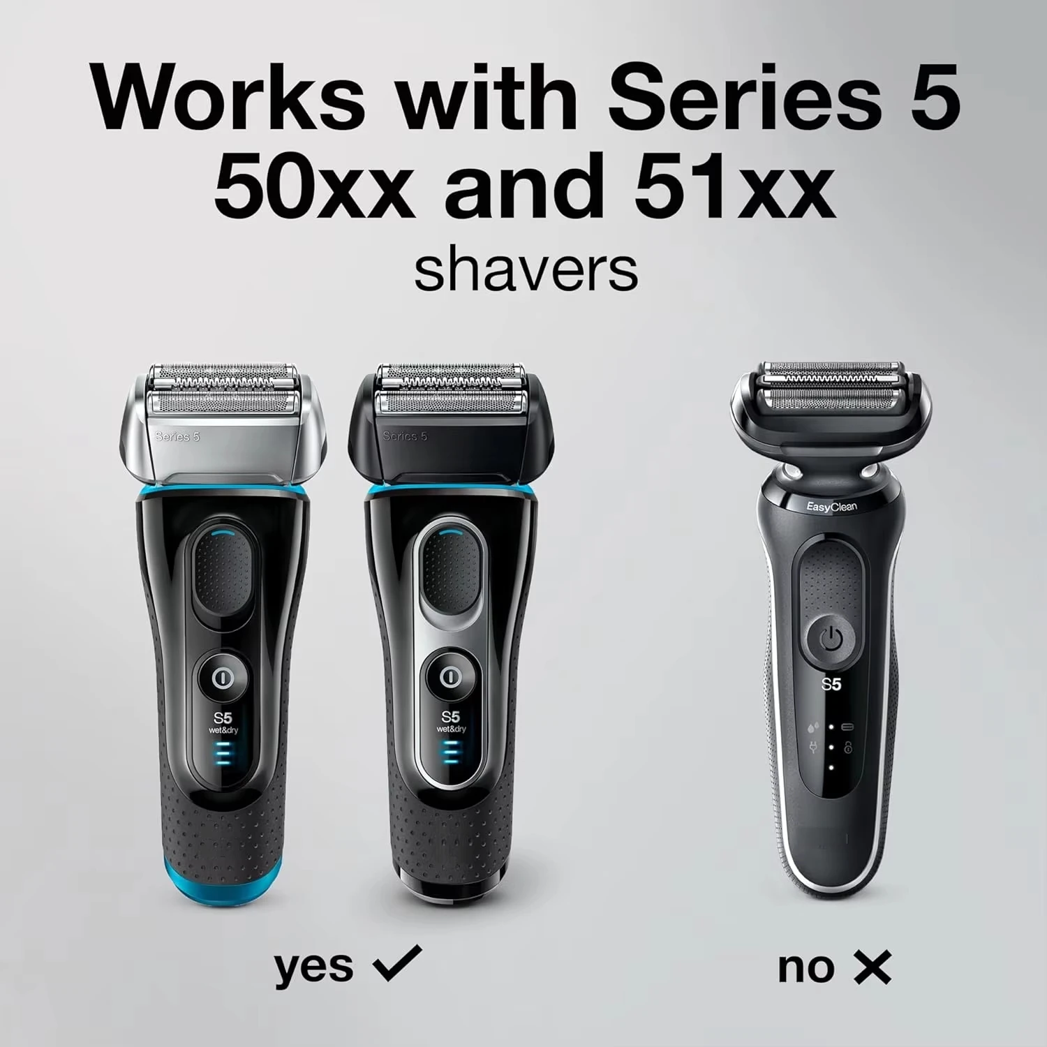 52B Replacement Head For Braun Series 5 Electric Shavers 5020, 5020s, 5030, 5030s, 5040, 5040s, 5050, 5050cc, 5070, 5070cc, 5090