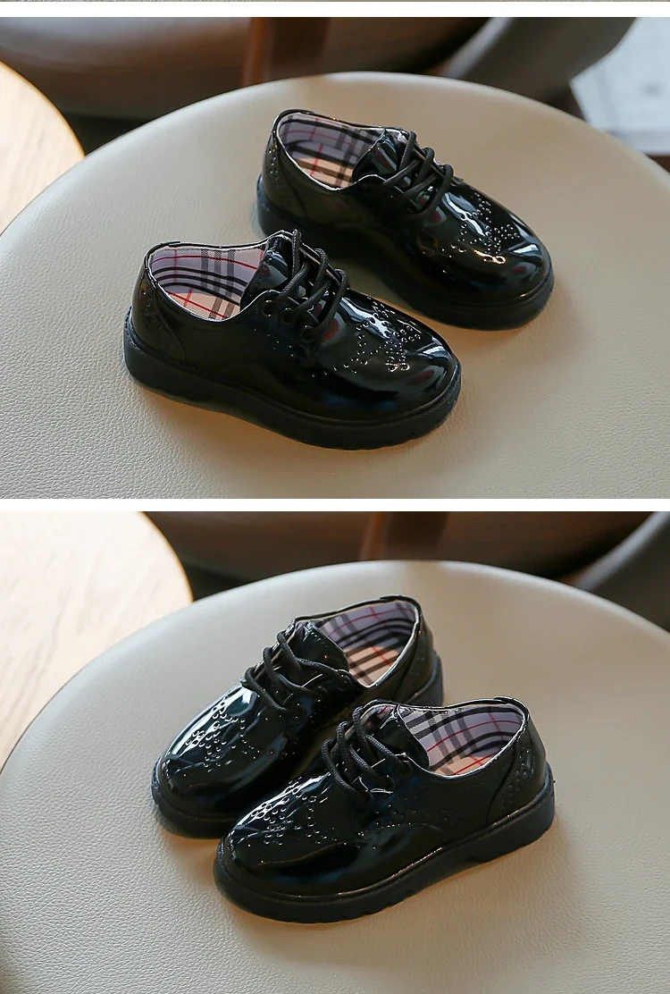 Boys Girls Fashion Leather Shoes 2025 Children New Style Oxfords Kids Flats for Baby School Party Formal Wedding Leather Shoes