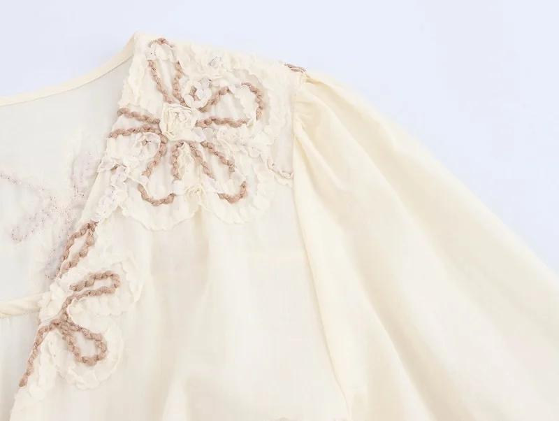 MUJER Flower Embroidered Mini Dress Women Tassel Pleated Short Dresses for Woman Summer Beach Women's Dress Boho Dress Woman