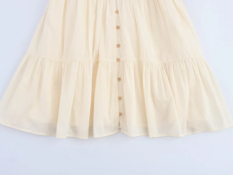 MUJER Flower Embroidered Mini Dress Women Tassel Pleated Short Dresses for Woman Summer Beach Women's Dress Boho Dress Woman