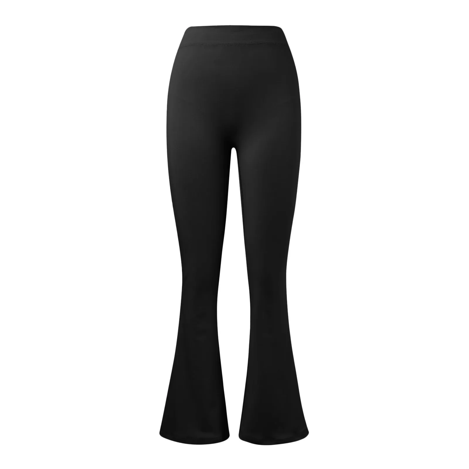 Fashion Micro Horn Leggings Women V-back Waist Sports Pants High Waist Push Up Butt Gym Pants Solid Slim Latin Dance Trousers