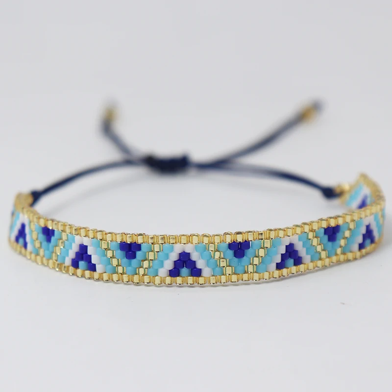 Miyuki Bead Bracelet Boho Style Woven Adjustable For Women Jewelry Multi colored geometric design Ladies Accessory Gifts Party