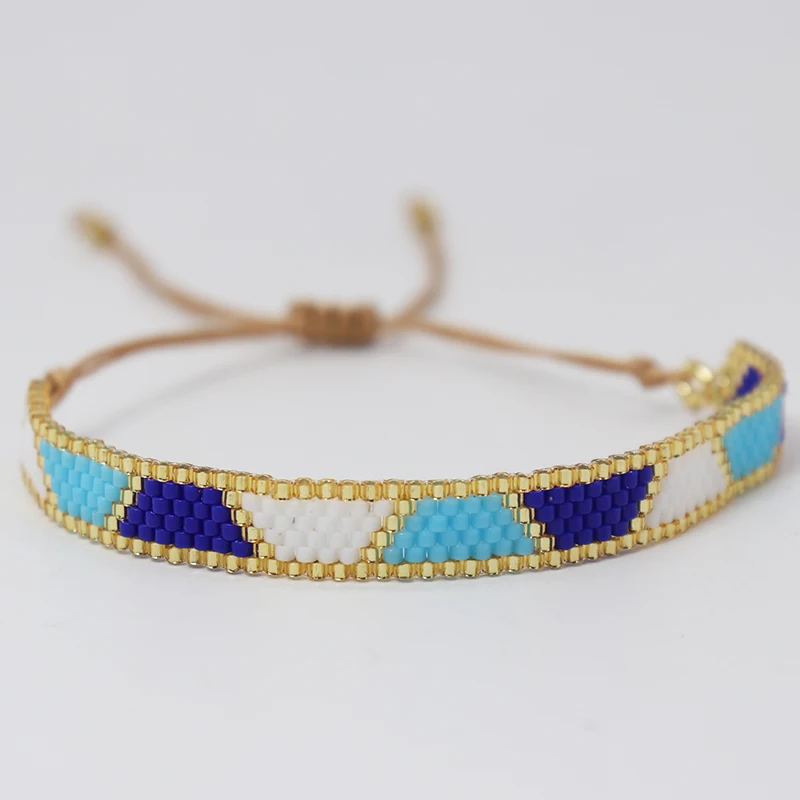 Miyuki Bead Bracelet Boho Style Woven Adjustable For Women Jewelry Multi colored geometric design Ladies Accessory Gifts Party