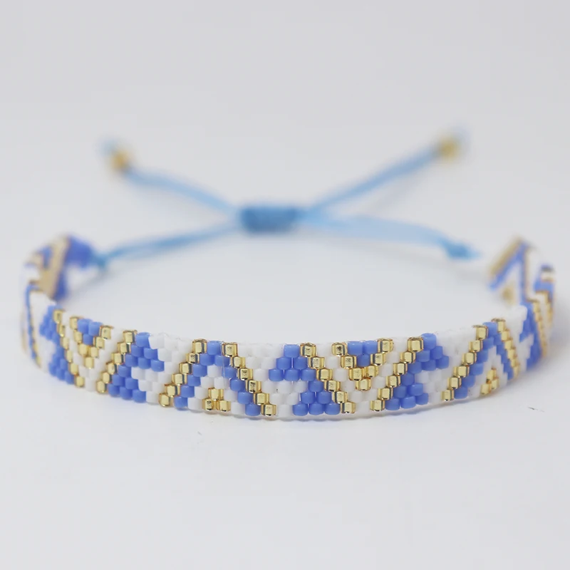 Miyuki Bead Bracelet Boho Style Woven Adjustable For Women Jewelry Multi colored geometric design Ladies Accessory Gifts Party