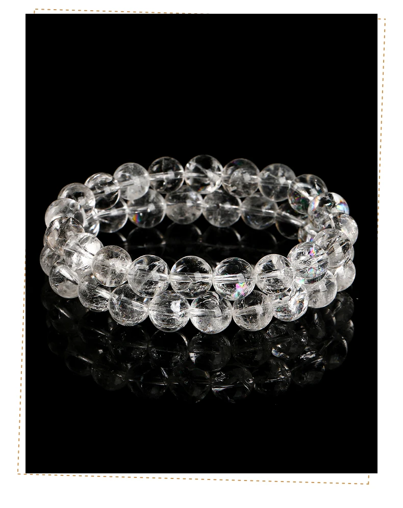 JD Natural Stone Azeztulite Rock Quartz Cracked Crystal Bead Bracelets Women Men Reiki Healing Stretch Jewelry Couple Party Gift