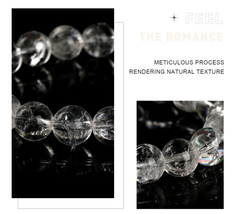 JD Natural Stone Azeztulite Rock Quartz Cracked Crystal Bead Bracelets Women Men Reiki Healing Stretch Jewelry Couple Party Gift