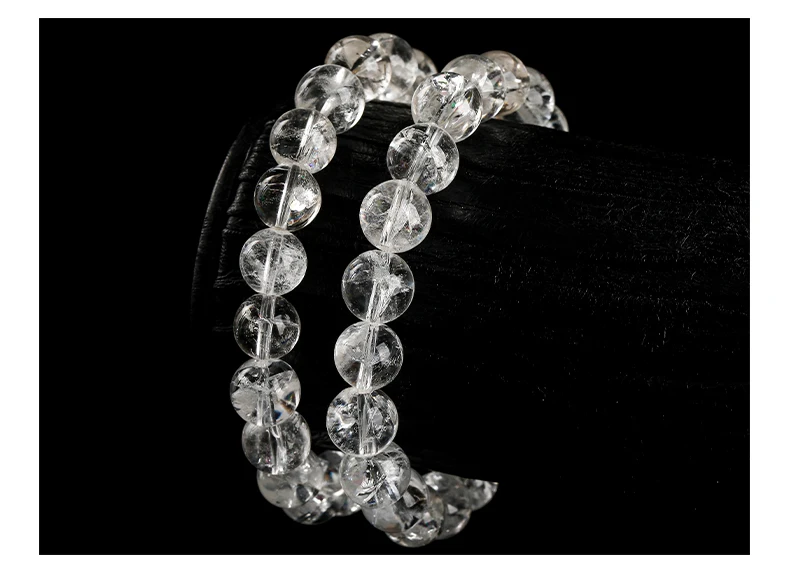 JD Natural Stone Azeztulite Rock Quartz Cracked Crystal Bead Bracelets Women Men Reiki Healing Stretch Jewelry Couple Party Gift