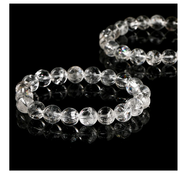 JD Natural Stone Azeztulite Rock Quartz Cracked Crystal Bead Bracelets Women Men Reiki Healing Stretch Jewelry Couple Party Gift