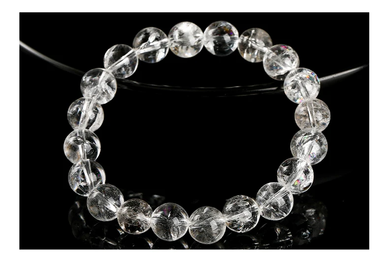 JD Natural Stone Azeztulite Rock Quartz Cracked Crystal Bead Bracelets Women Men Reiki Healing Stretch Jewelry Couple Party Gift