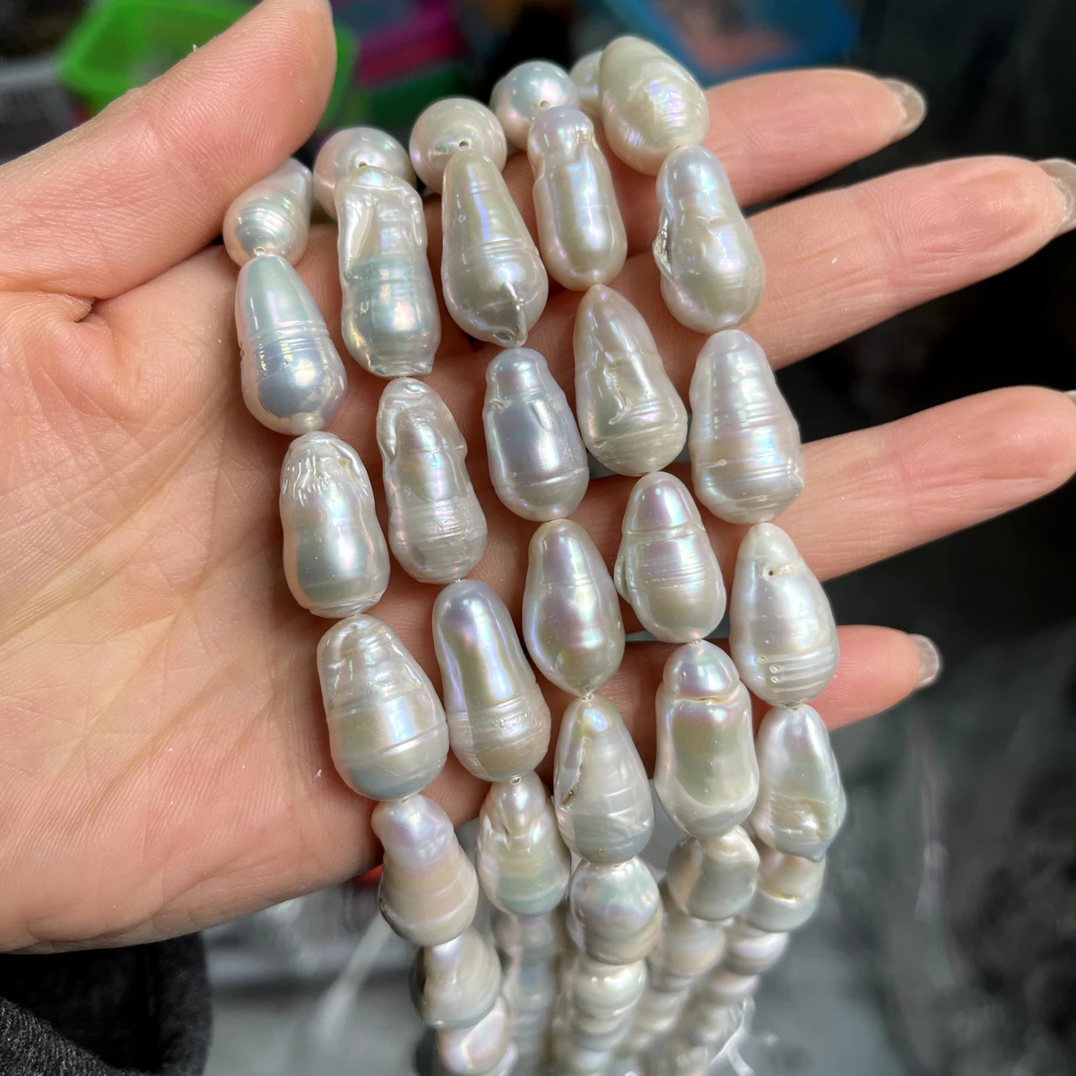 13x22mm 4A Natural Freshwater Pearl Threaded White Baroque Peanut Spacer Bead for Jewelry Make DIY Necklace Bracelet Accessories