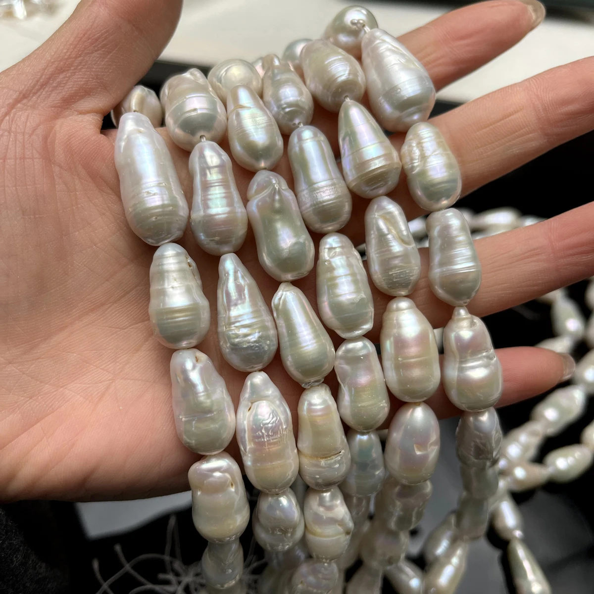 13x22mm 4A Natural Freshwater Pearl Threaded White Baroque Peanut Spacer Bead for Jewelry Make DIY Necklace Bracelet Accessories