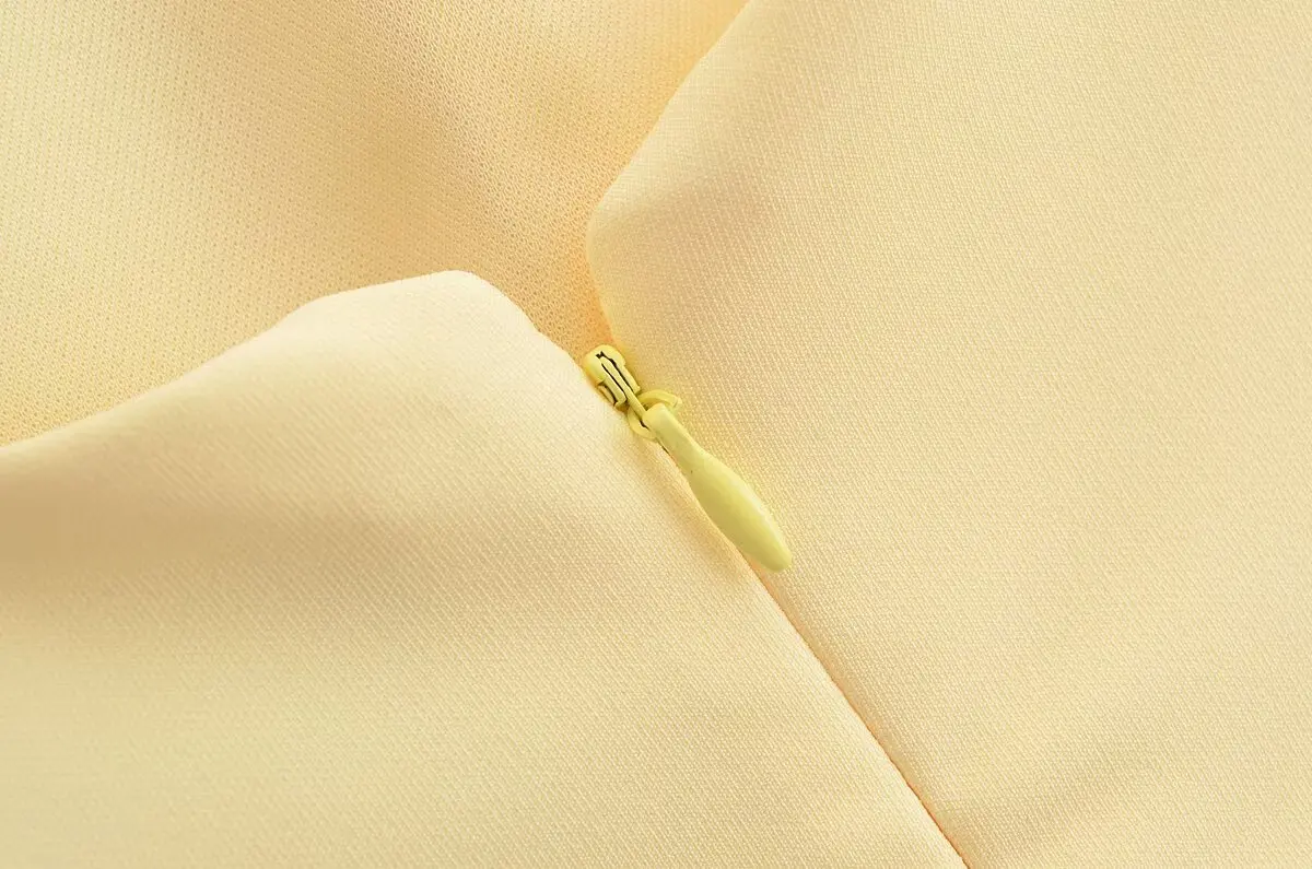 KONDALA Chic Yellow Halter Women Dress Backless Ruffles Party Dress Women Sexy Fashion 2025 Spring Summer Party Elegant Dress