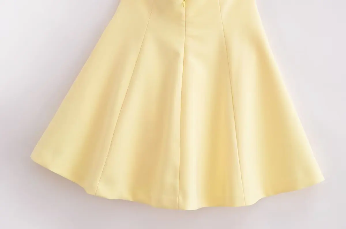 KONDALA Chic Yellow Halter Women Dress Backless Ruffles Party Dress Women Sexy Fashion 2025 Spring Summer Party Elegant Dress