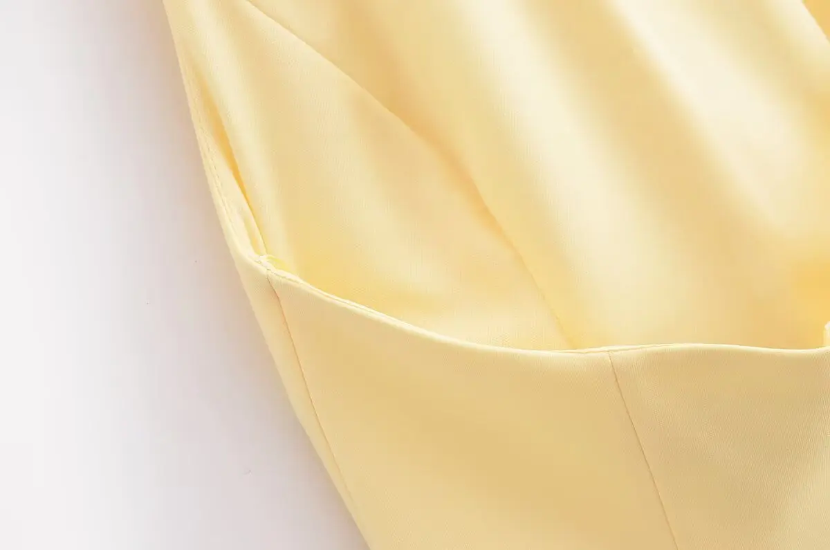 KONDALA Chic Yellow Halter Women Dress Backless Ruffles Party Dress Women Sexy Fashion 2025 Spring Summer Party Elegant Dress