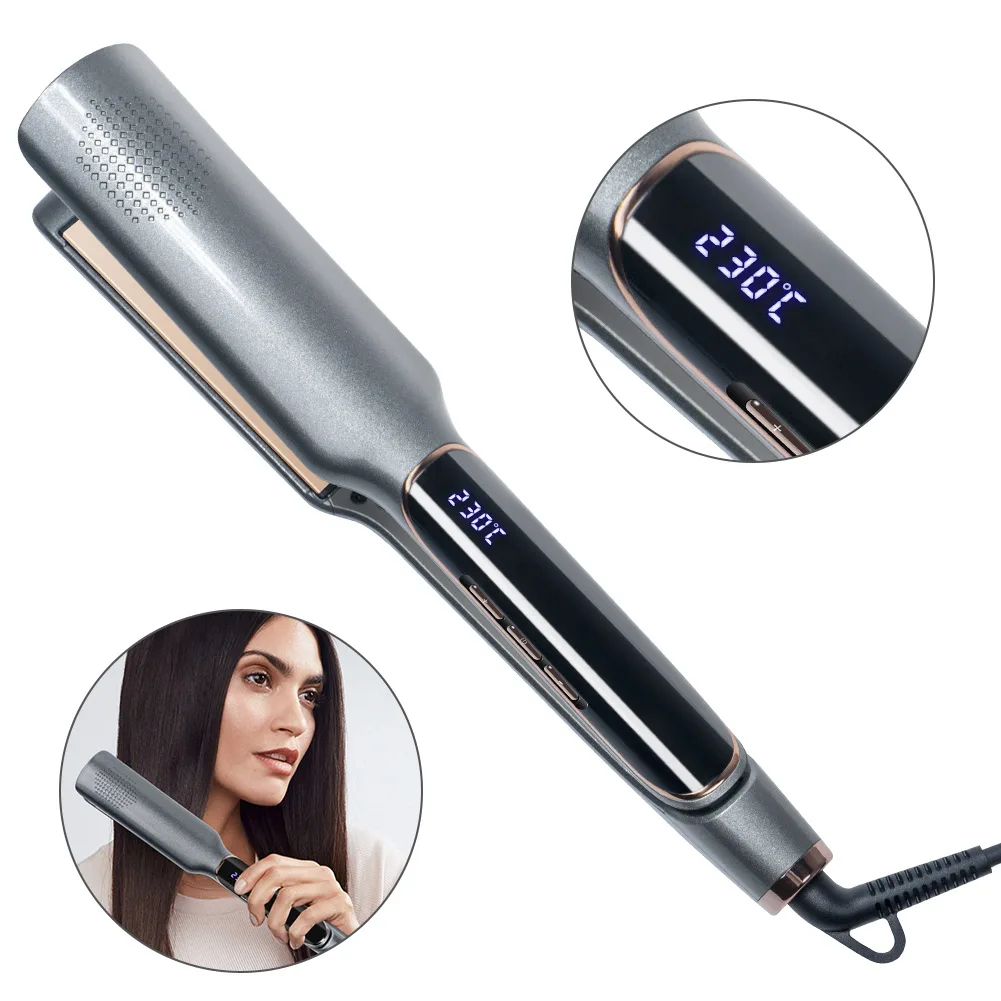 Ladies Ceramic Negative Ion Hair Straightener And Curler Multi-temperature Control Home Use Hair Styling Tool Dual-Purpose Iron