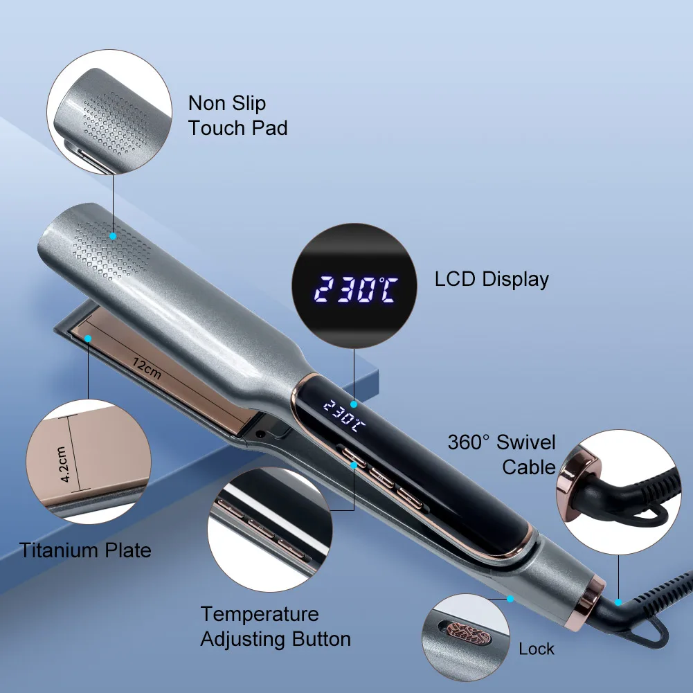 Ladies Ceramic Negative Ion Hair Straightener And Curler Multi-temperature Control Home Use Hair Styling Tool Dual-Purpose Iron