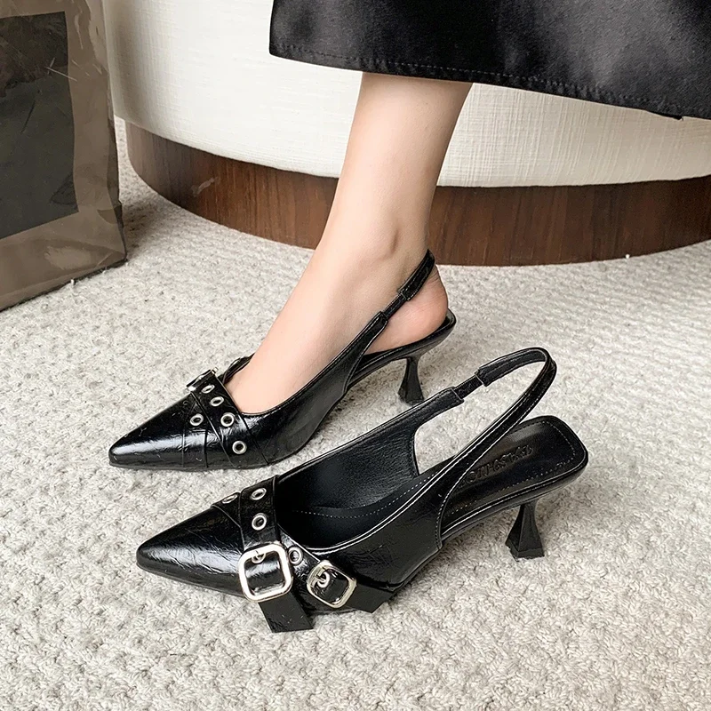 Ew Designer High Heels Sandals Women Shoes Summer Footwear Pointed Toe Party Ladies Shoes Fashion Buckle Strap Female Pump