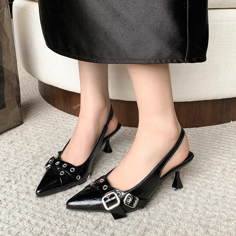 Ew Designer High Heels Sandals Women Shoes Summer Footwear Pointed Toe Party Ladies Shoes Fashion Buckle Strap Female Pump