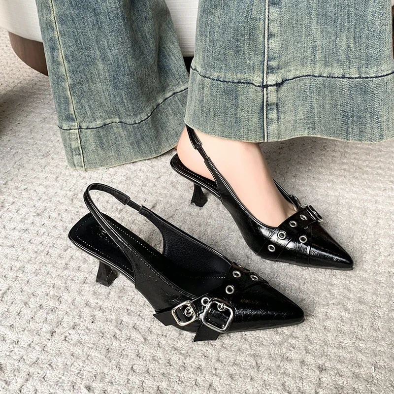 Ew Designer High Heels Sandals Women Shoes Summer Footwear Pointed Toe Party Ladies Shoes Fashion Buckle Strap Female Pump