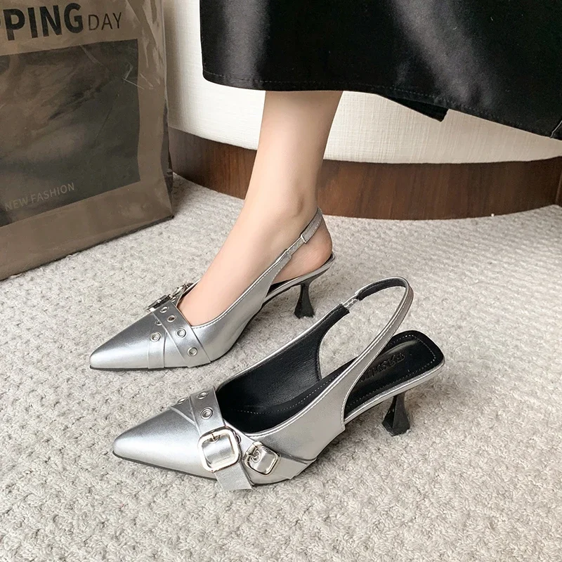 Ew Designer High Heels Sandals Women Shoes Summer Footwear Pointed Toe Party Ladies Shoes Fashion Buckle Strap Female Pump