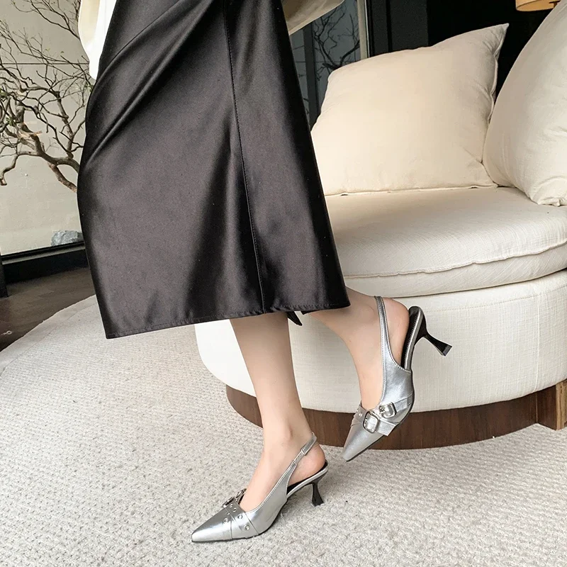 Ew Designer High Heels Sandals Women Shoes Summer Footwear Pointed Toe Party Ladies Shoes Fashion Buckle Strap Female Pump